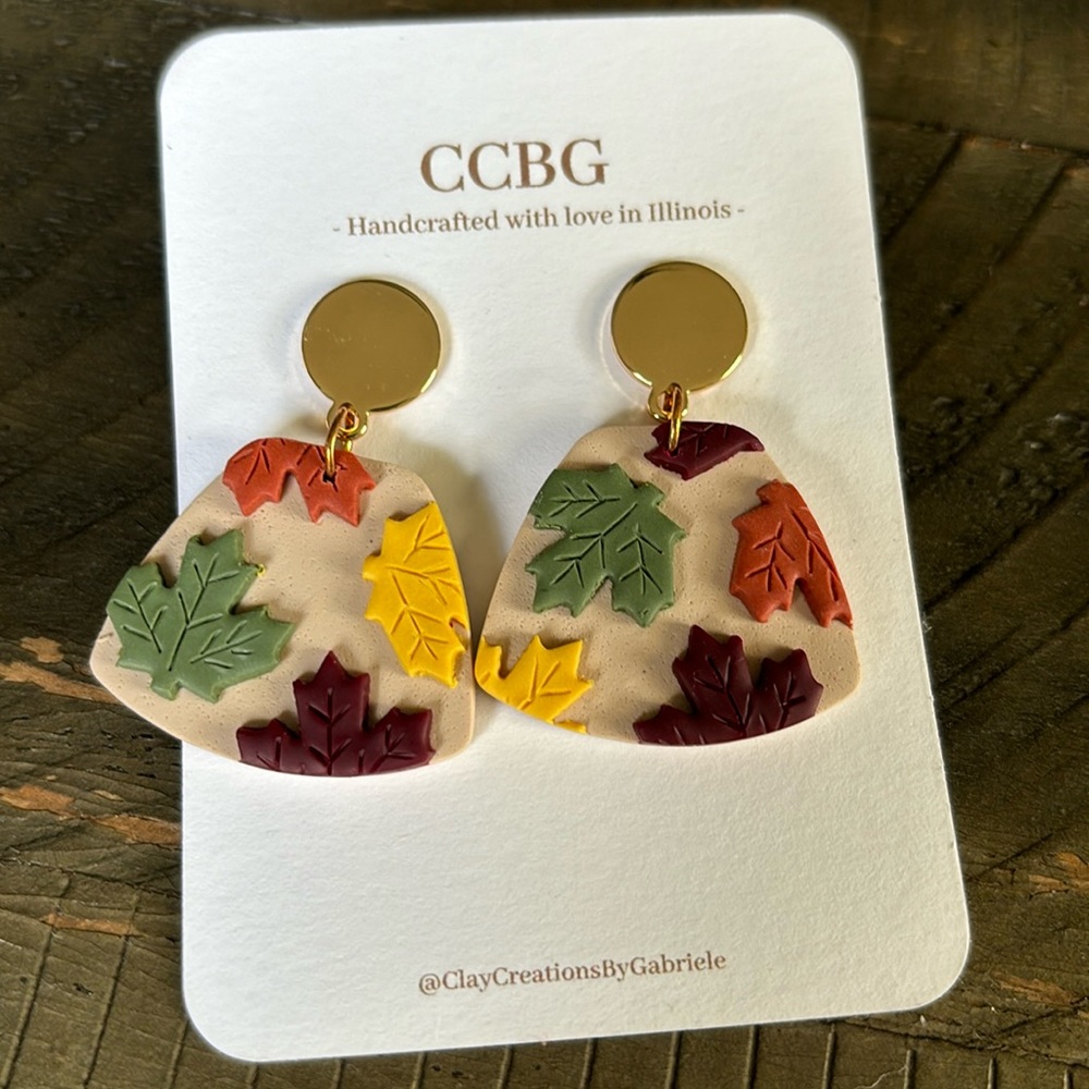 Fall leaves earrings - artisan made